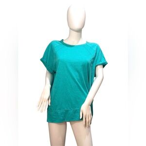 Eddie Bauer Green Size XL Relaxed Fit Cotton Blend Short Sleeve Top Casual Tee